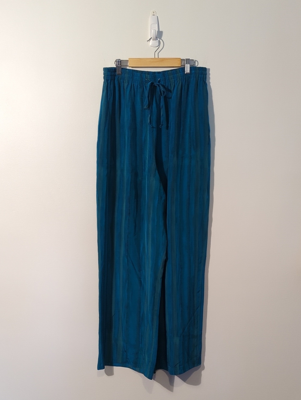 VINTAGE SILK drawstring wide-leg pants - size 10 - Picture 2 of 9